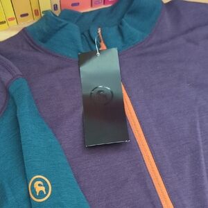 Men's Long Sleeve Shirt - Purple and Teal